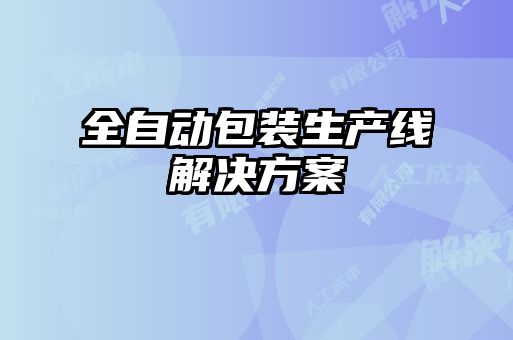 全自動包裝生產線解決方案